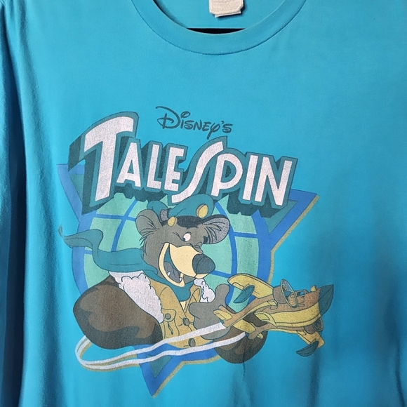 Disney DuckTales TaleSpin Tee Shirt Bundle Size XL Scrooge McDuck Green Blue 80s - Picture 10 of 14